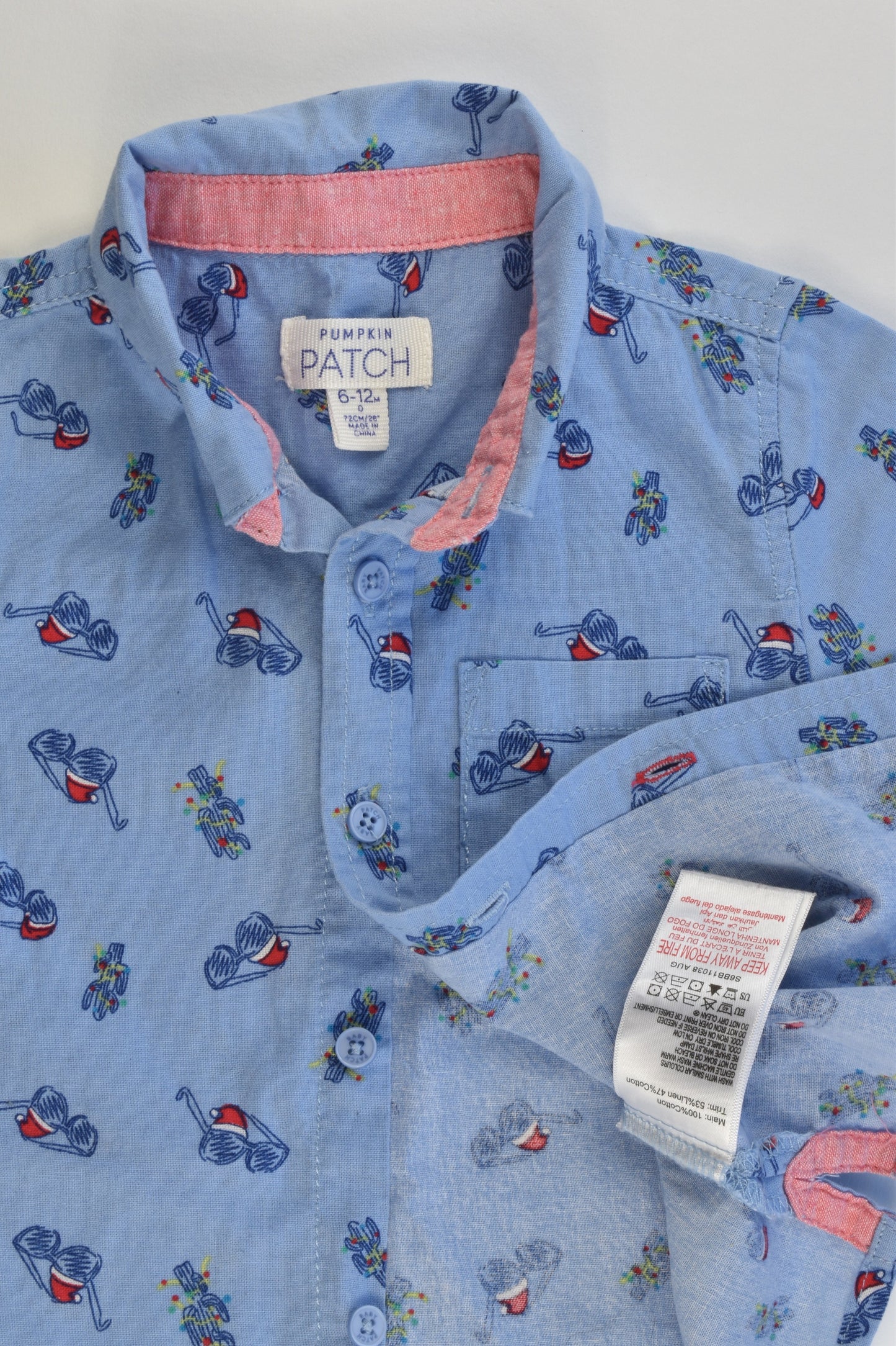 NEW Pumpkin Patch Size 0 (6-12 months) Christmas Collared Shirt