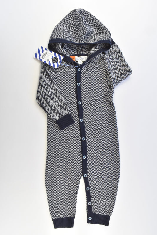 NEW Pumpkin Patch Size 0 (6-12 months) Hooded Knitted Onesie