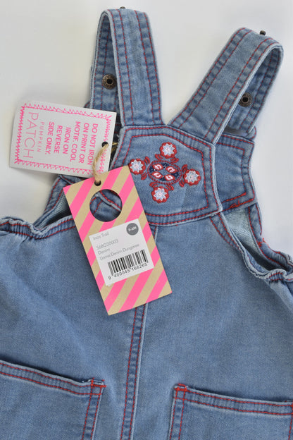 NEW Pumpkin Patch Size 00 (3-6 months) Soft and Stretchy Llama Denim Overalls