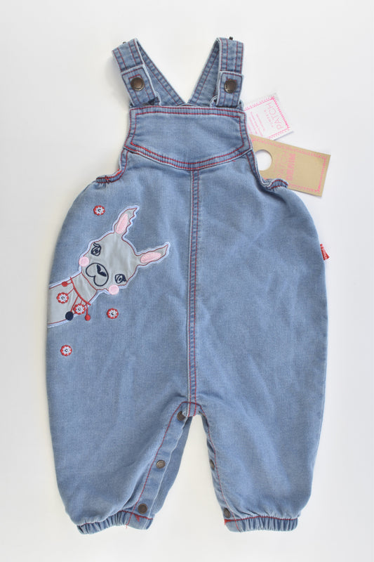 NEW Pumpkin Patch Size 00 (3-6 months) Soft and Stretchy Llama Denim Overalls
