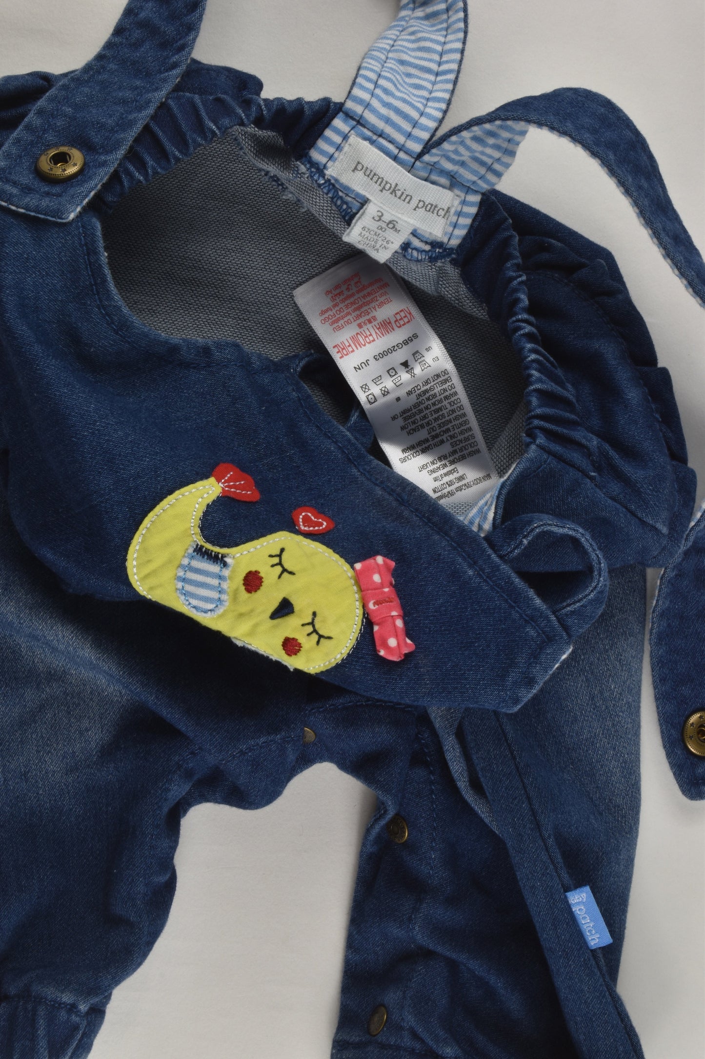 NEW Pumpkin Patch Size 00 Bird Denim Overalls