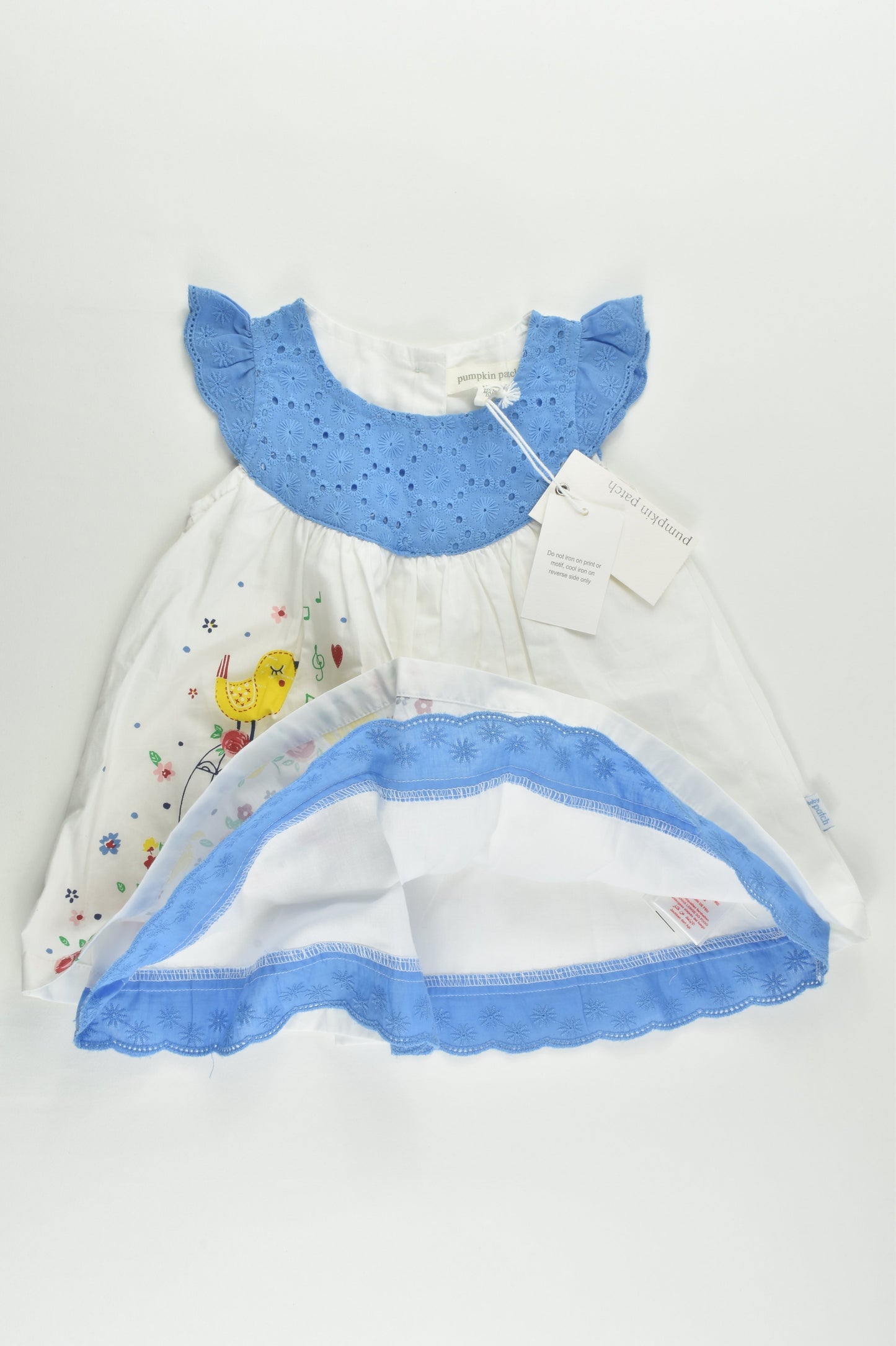 NEW Pumpkin Patch Size 000 (0-3 months) Birds Lined Dress