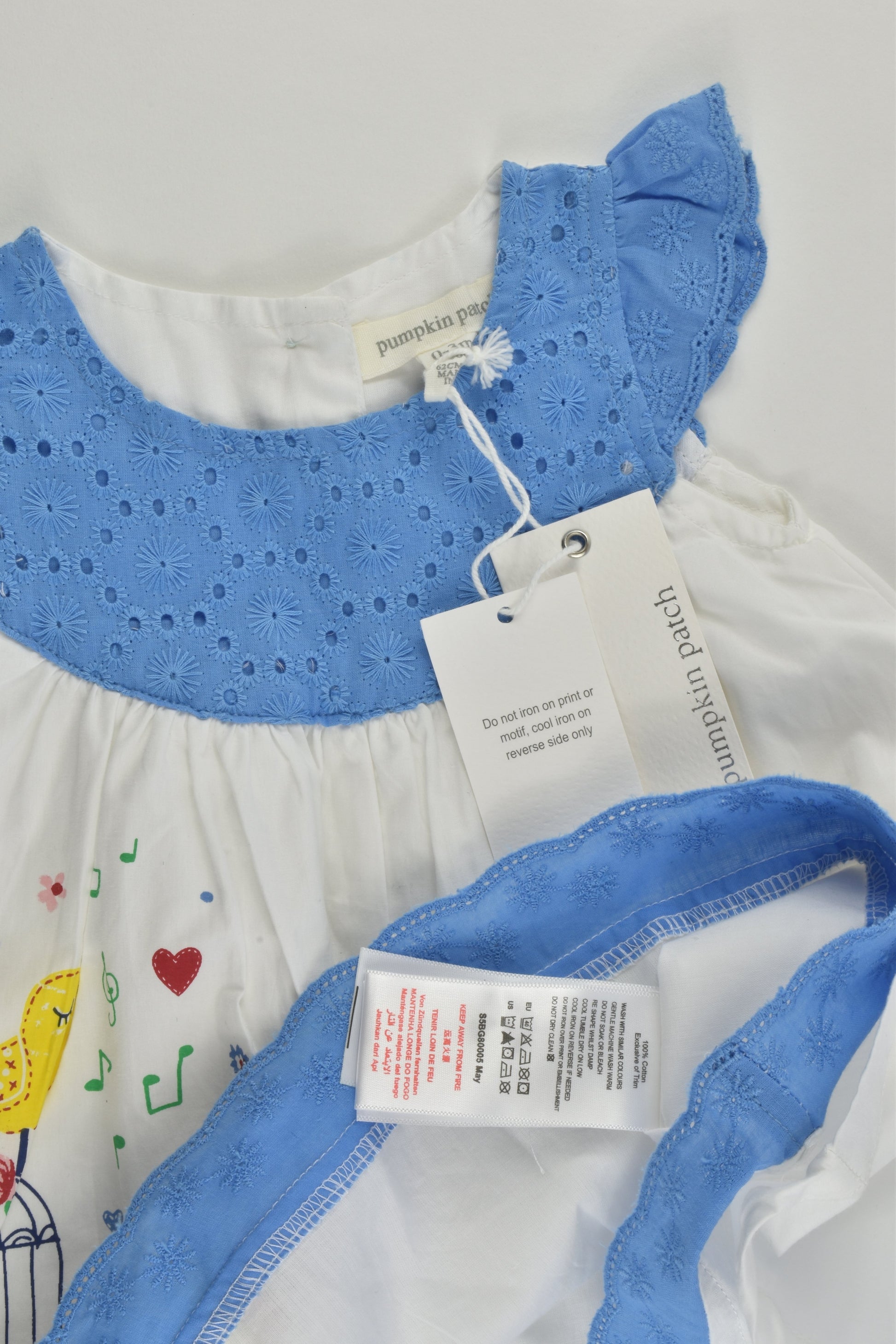 NEW Pumpkin Patch Size 000 (0-3 months) Birds Lined Dress