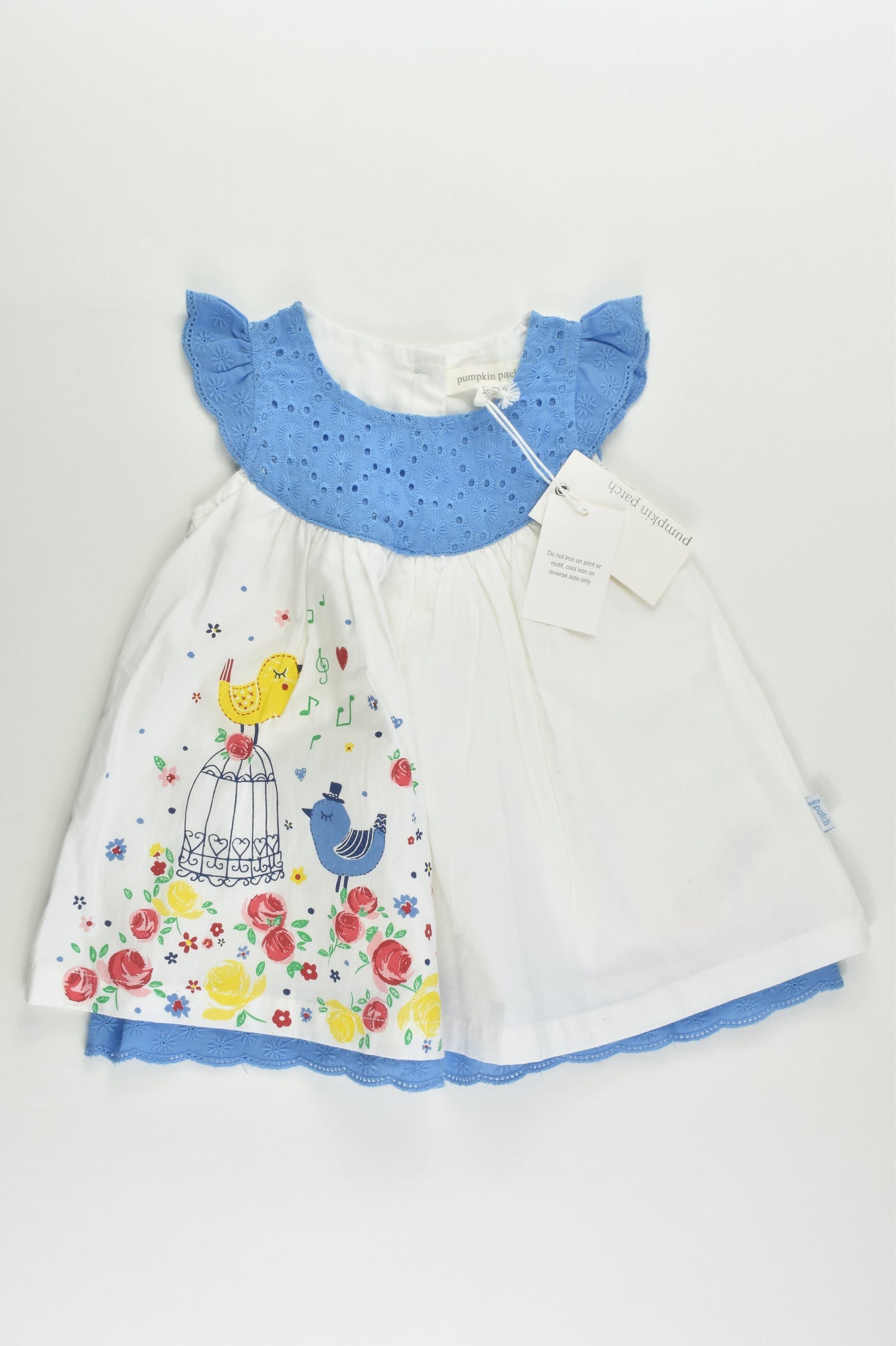 NEW Pumpkin Patch Size 000 (0-3 months) Birds Lined Dress