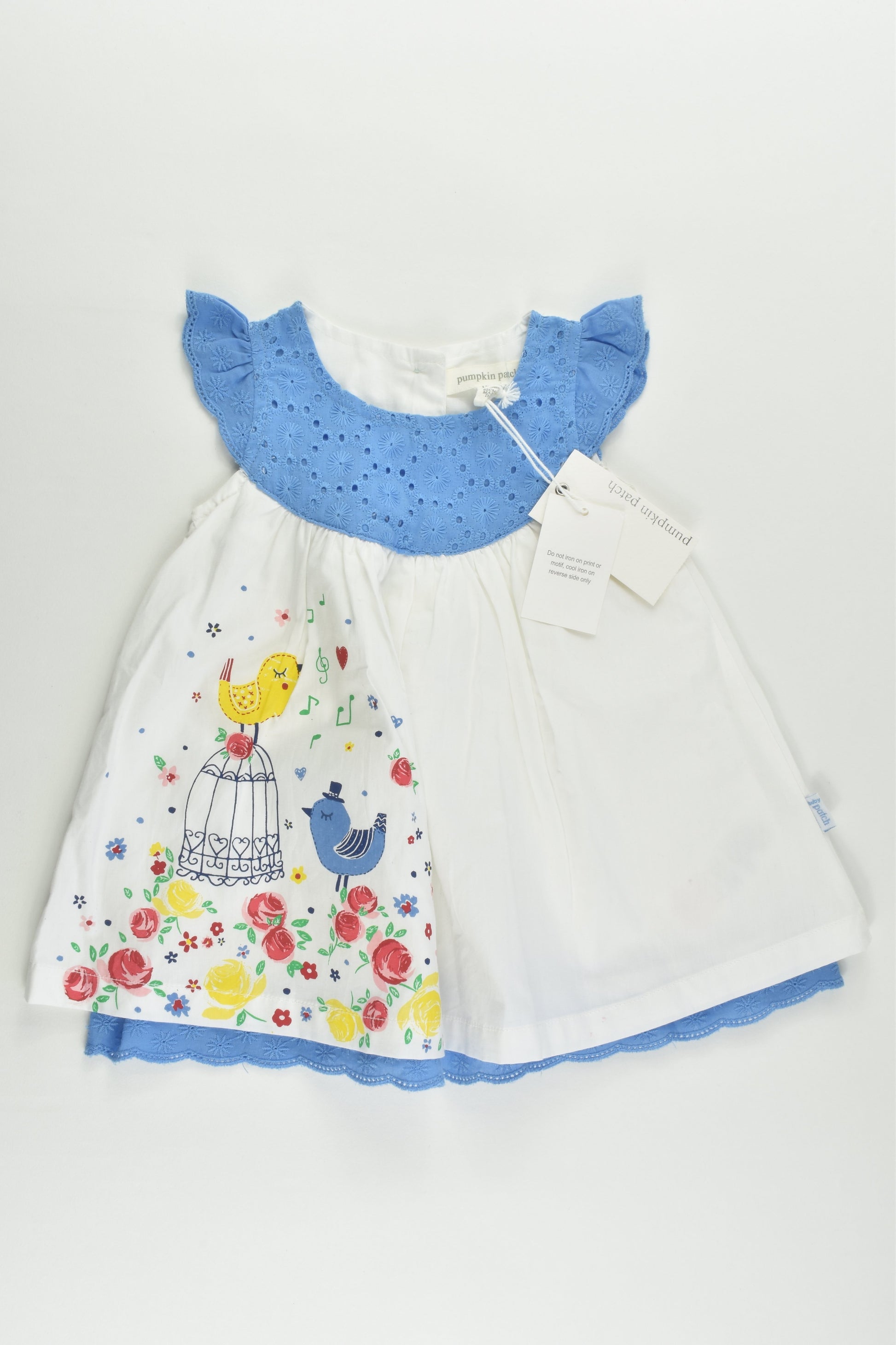 NEW Pumpkin Patch Size 000 (0-3 months) Birds Lined Dress