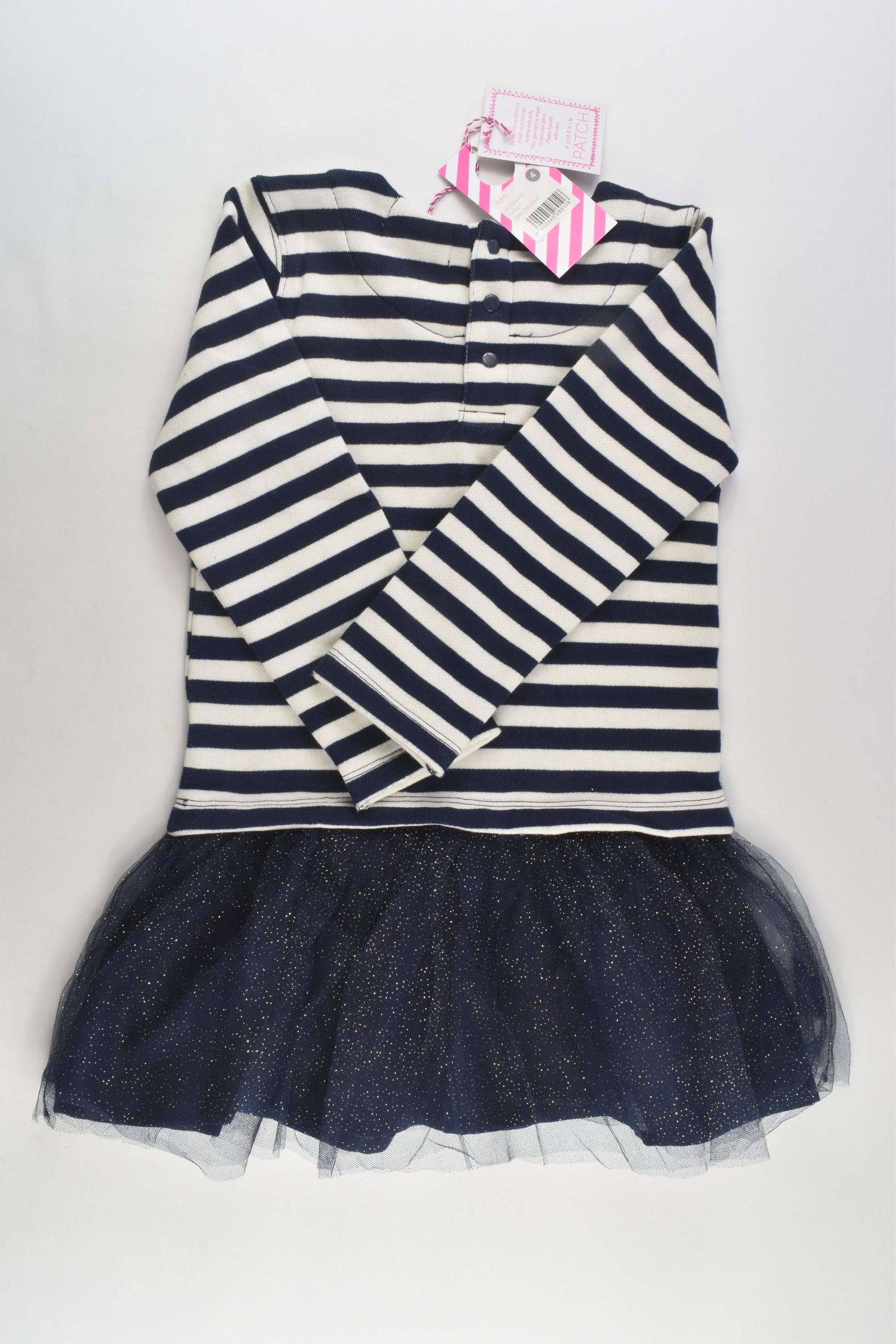 NEW Pumpkin Patch Size 4 Striped Sweater Twilight Glitter Tulle Dress