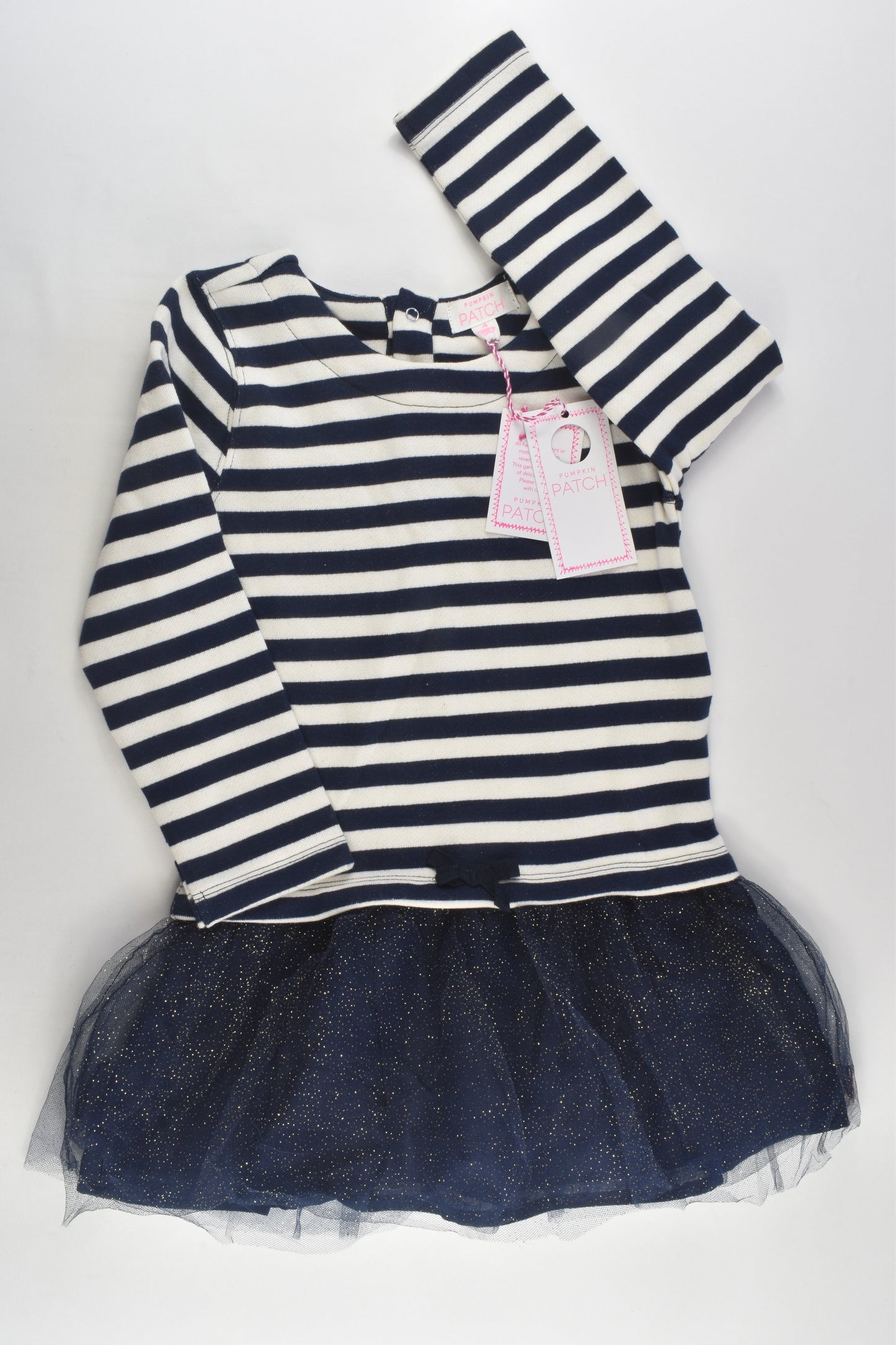 NEW Pumpkin Patch Size 4 Striped Sweater Twilight Glitter Tulle Dress