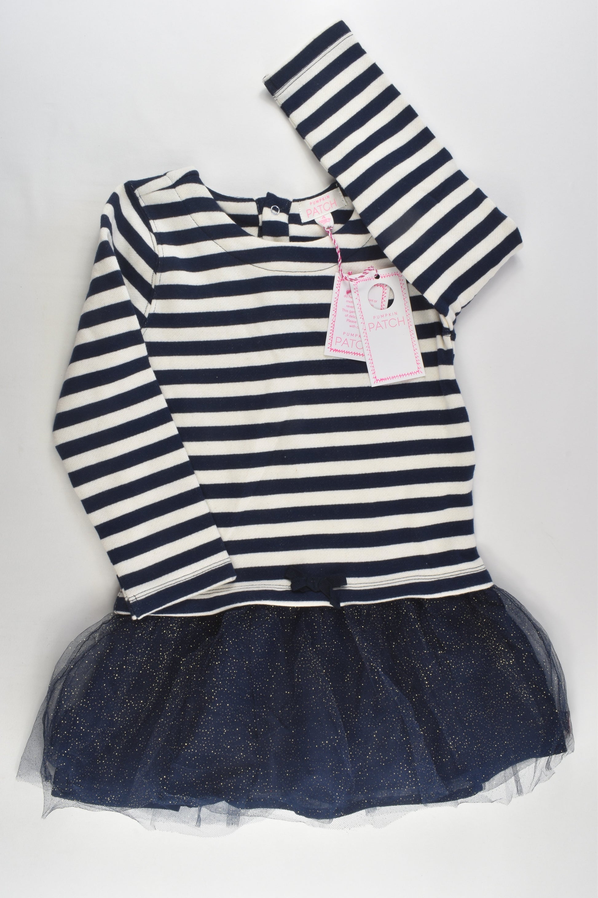 NEW Pumpkin Patch Size 4 Striped Sweater Twilight Glitter Tulle Dress