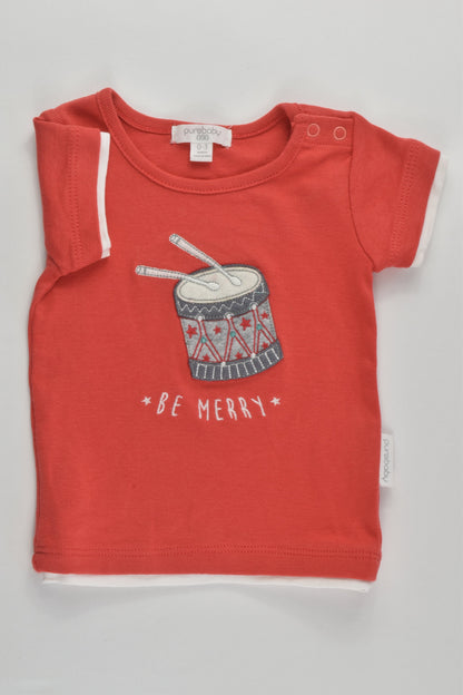 NEW Purebaby Size 000 (0-3 months) 'Be Merry' T-shirt