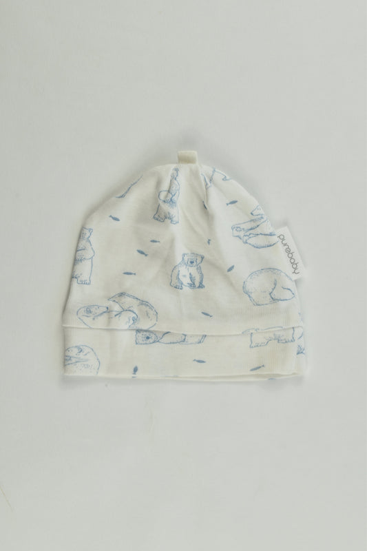 NEW Purebaby Size Small (Up to 3 months) Polar Bear Beanie