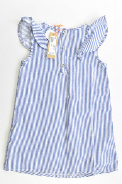 NEW River Island Size 1 (12-18 months, 86 cm) Lined Striped/Floral Dress