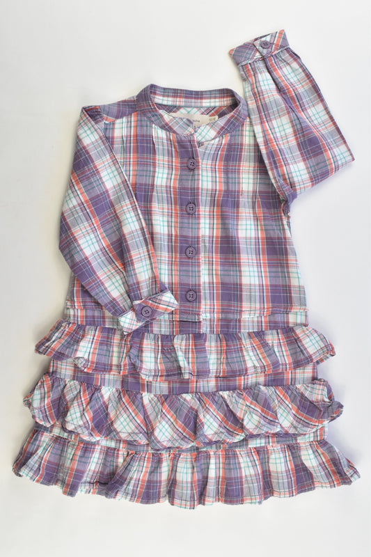 NEW Rocha Little Rocha (Debenhams) Size 12/18 months (1) Ruffle Hem Checked Dress