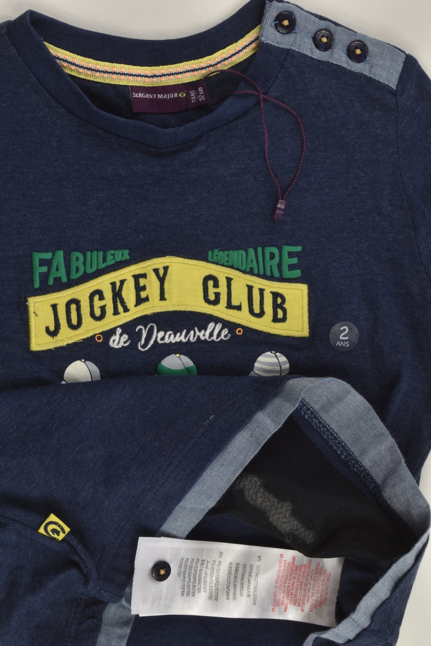 NEW Sergent Major Size 2 (92 cm) 'Jockey Club' T-shirt