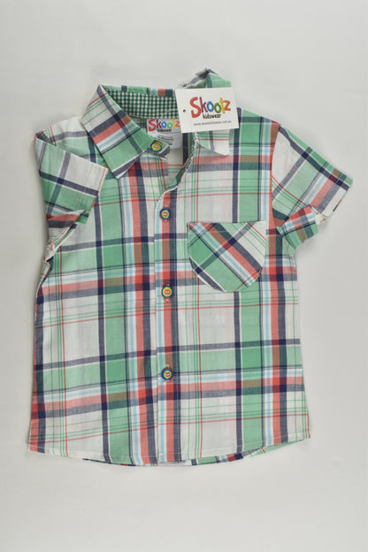 NEW Skootz Size 2 (18-24 months) Rainbow Buttons Checked Shirt