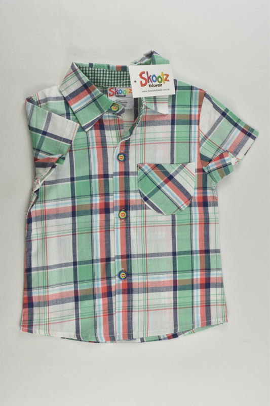 NEW Skootz Size 2 (18-24 months) Rainbow Buttons Checked Shirt