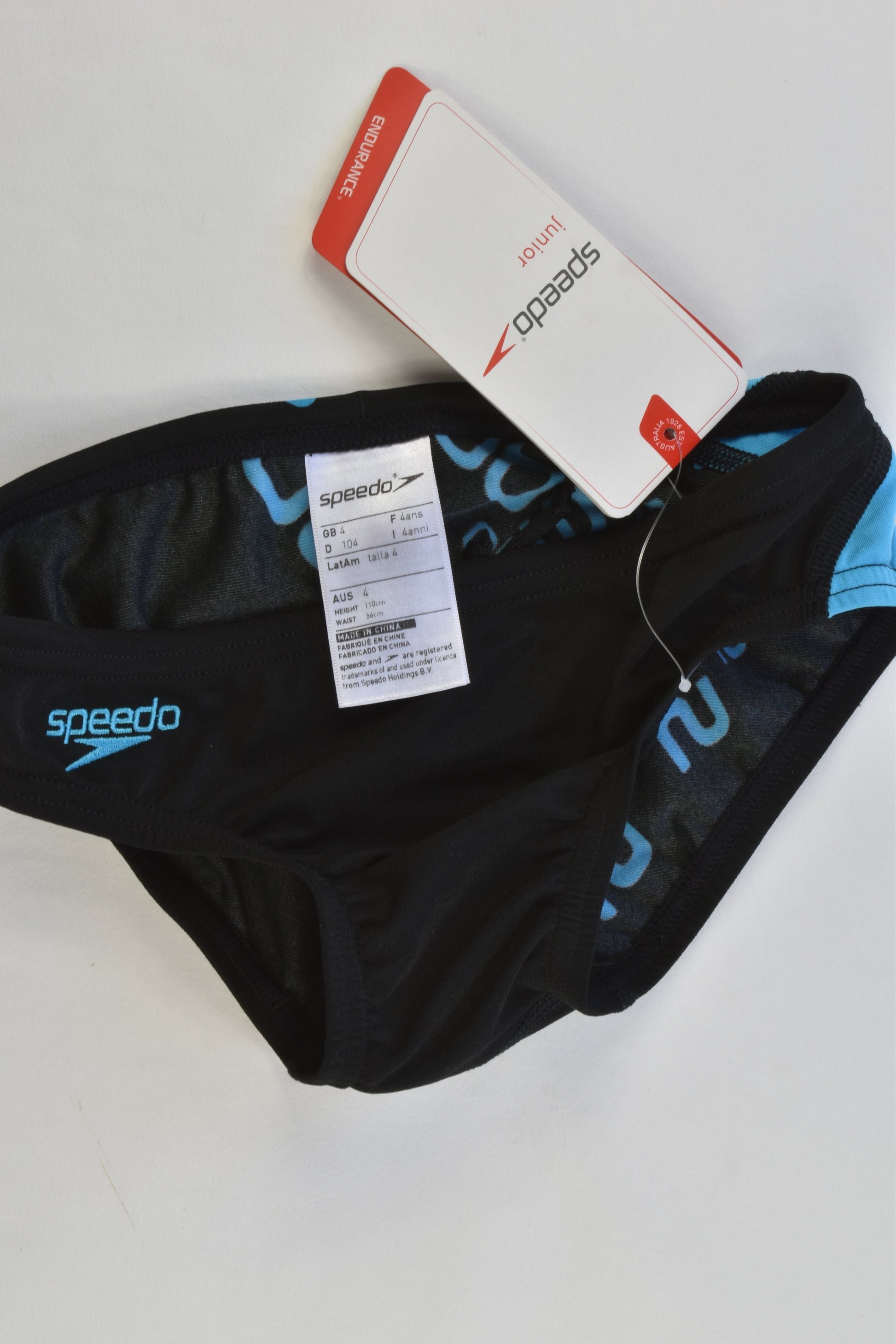 NEW Speedo Size 4 Black and Blue Swim Pants