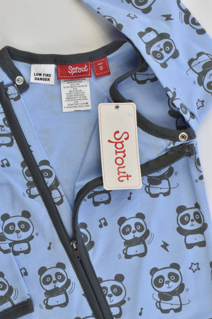 NEW Sprout Size 0 (6-12 months) Footed Panda Romper