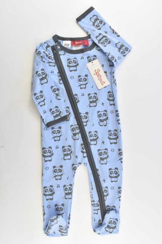 NEW Sprout Size 0 (6-12 months) Footed Panda Romper