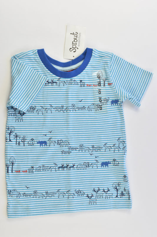 NEW Sprout Size 0 Striped T-shirt with Animals