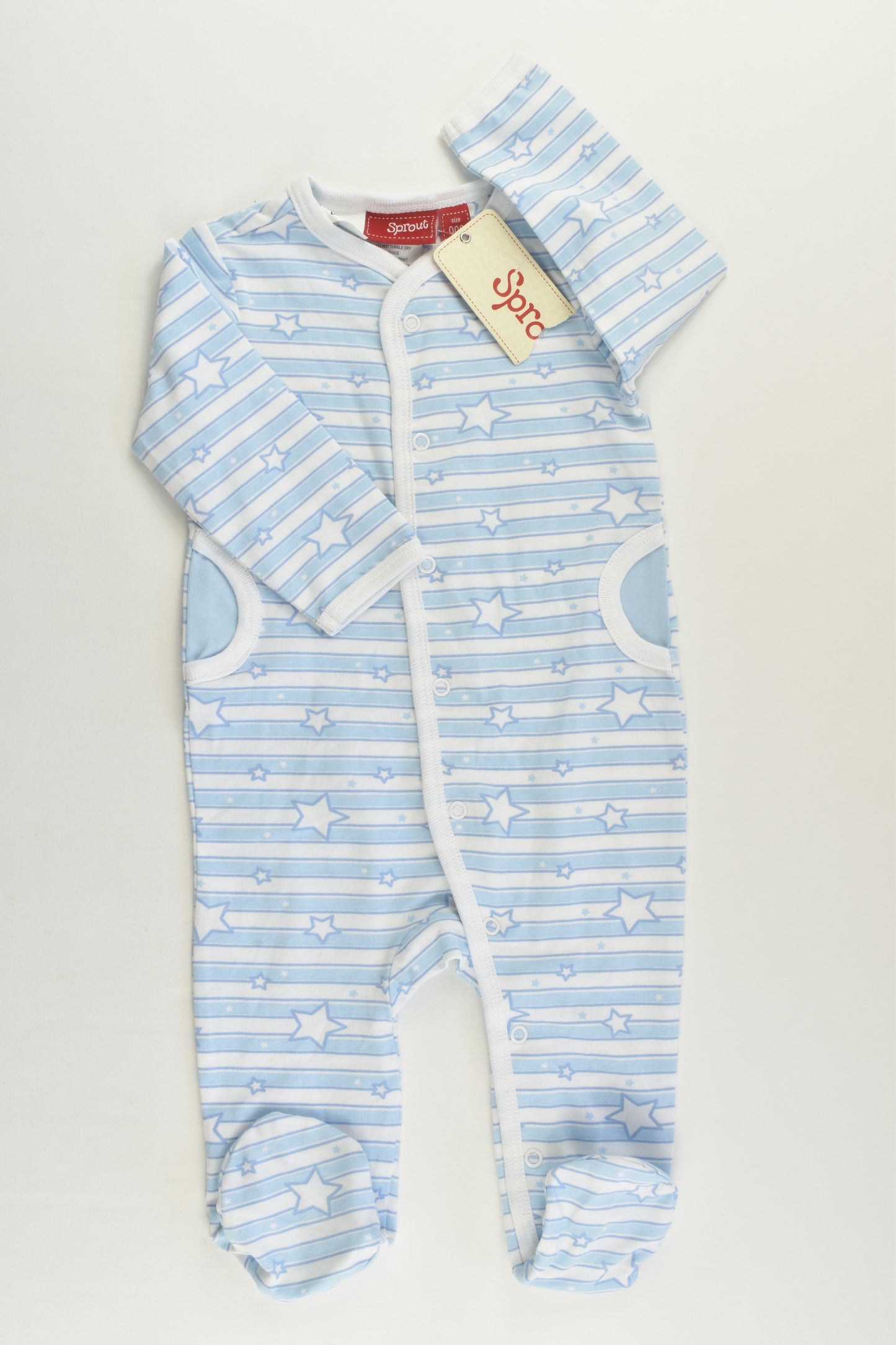 NEW Sprout Size 000 Stars Footed Romper