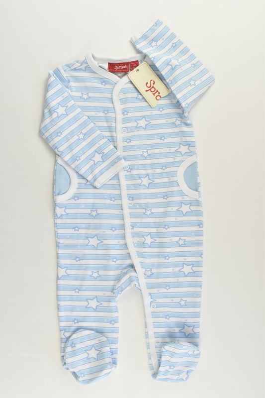 NEW Sprout Size 000 Stars Footed Romper