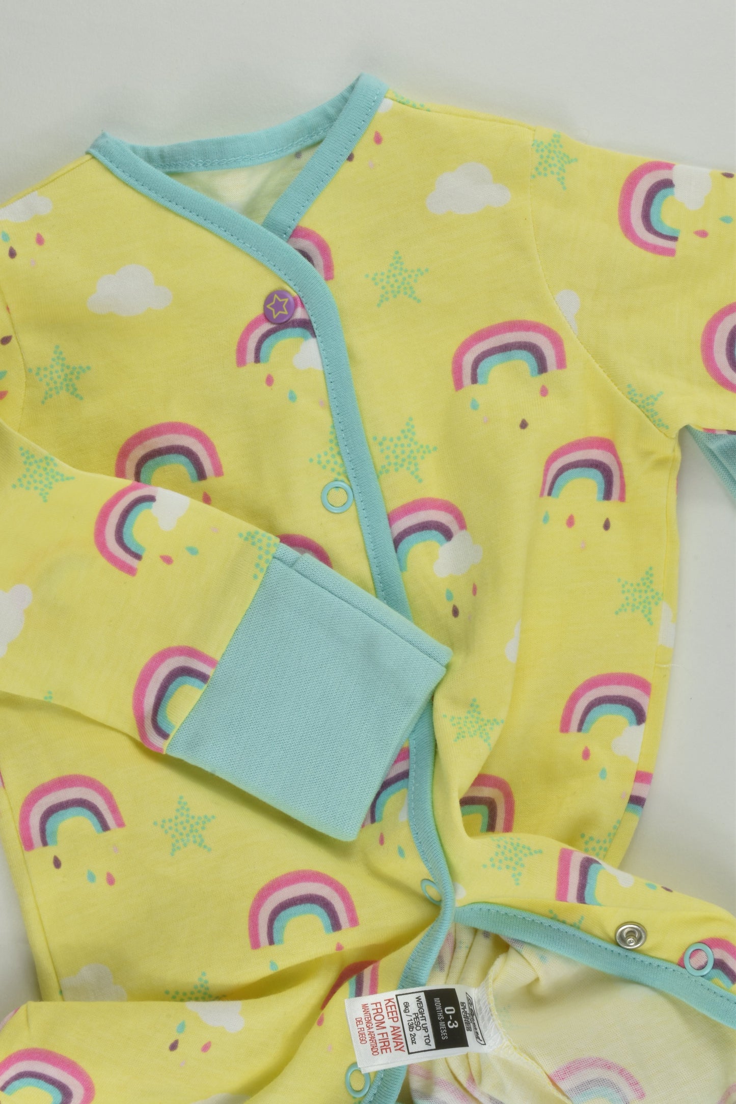 NEW St Bernard For Dunnes Stores Size 000 (0-3 months) Rainbow Footed Romper