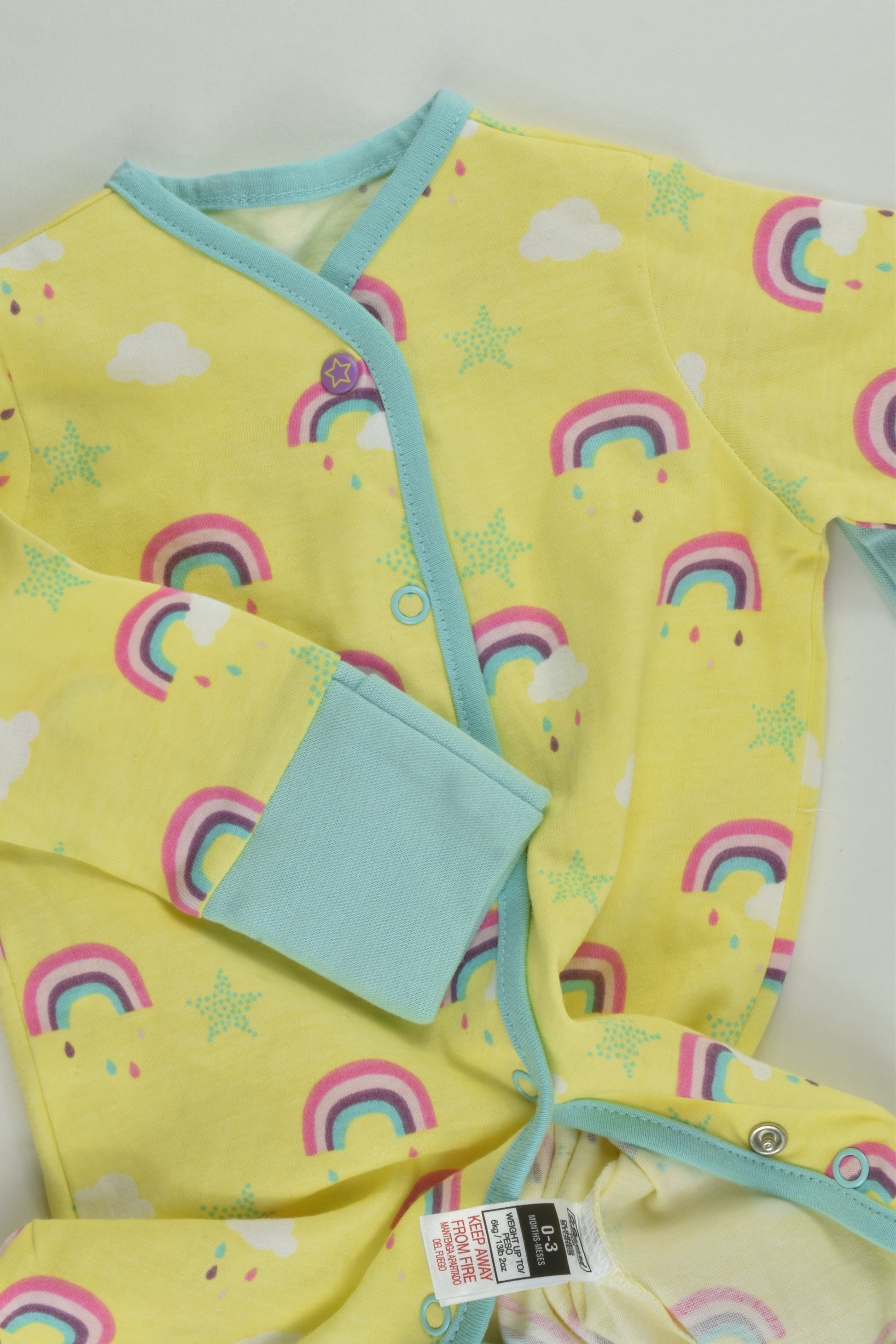 NEW St Bernard For Dunnes Stores Size 000 (0-3 months) Rainbow Footed Romper