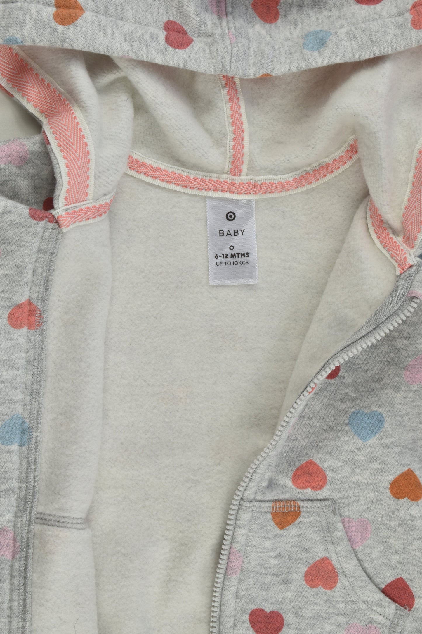 NEW Target Size 0 (6-12 months) Love Hearts Zip Jumper