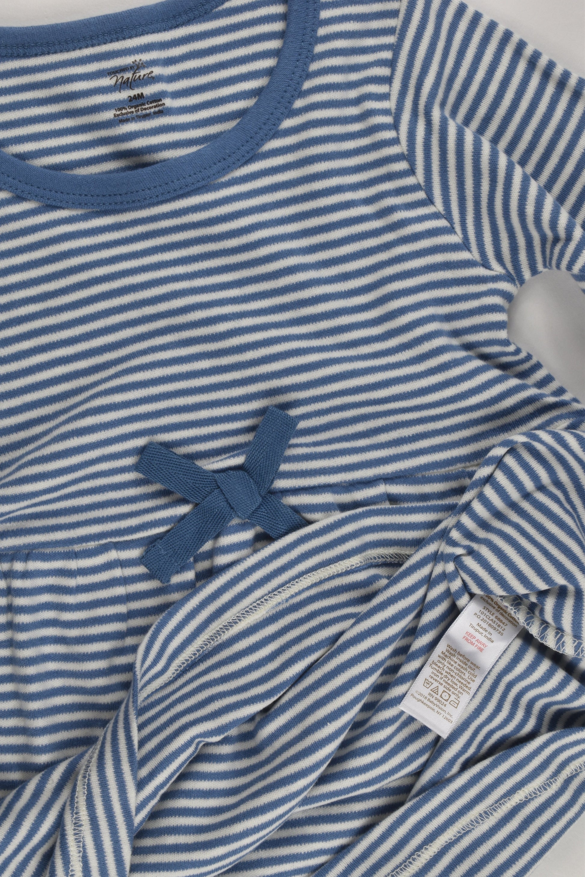 NEW Touched by Nature Size 2 (24 cm) Organic Striped Dress