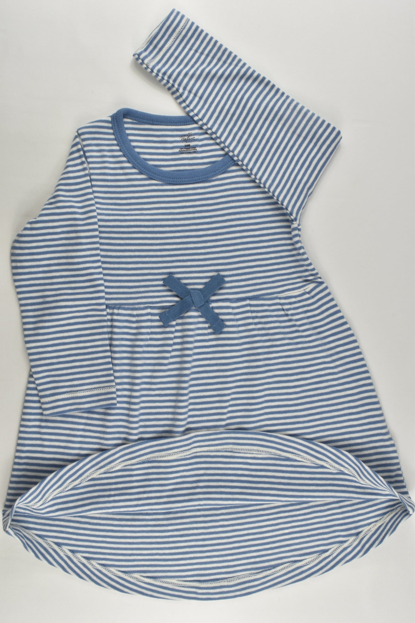 NEW Touched by Nature Size 2 (24 cm) Organic Striped Dress