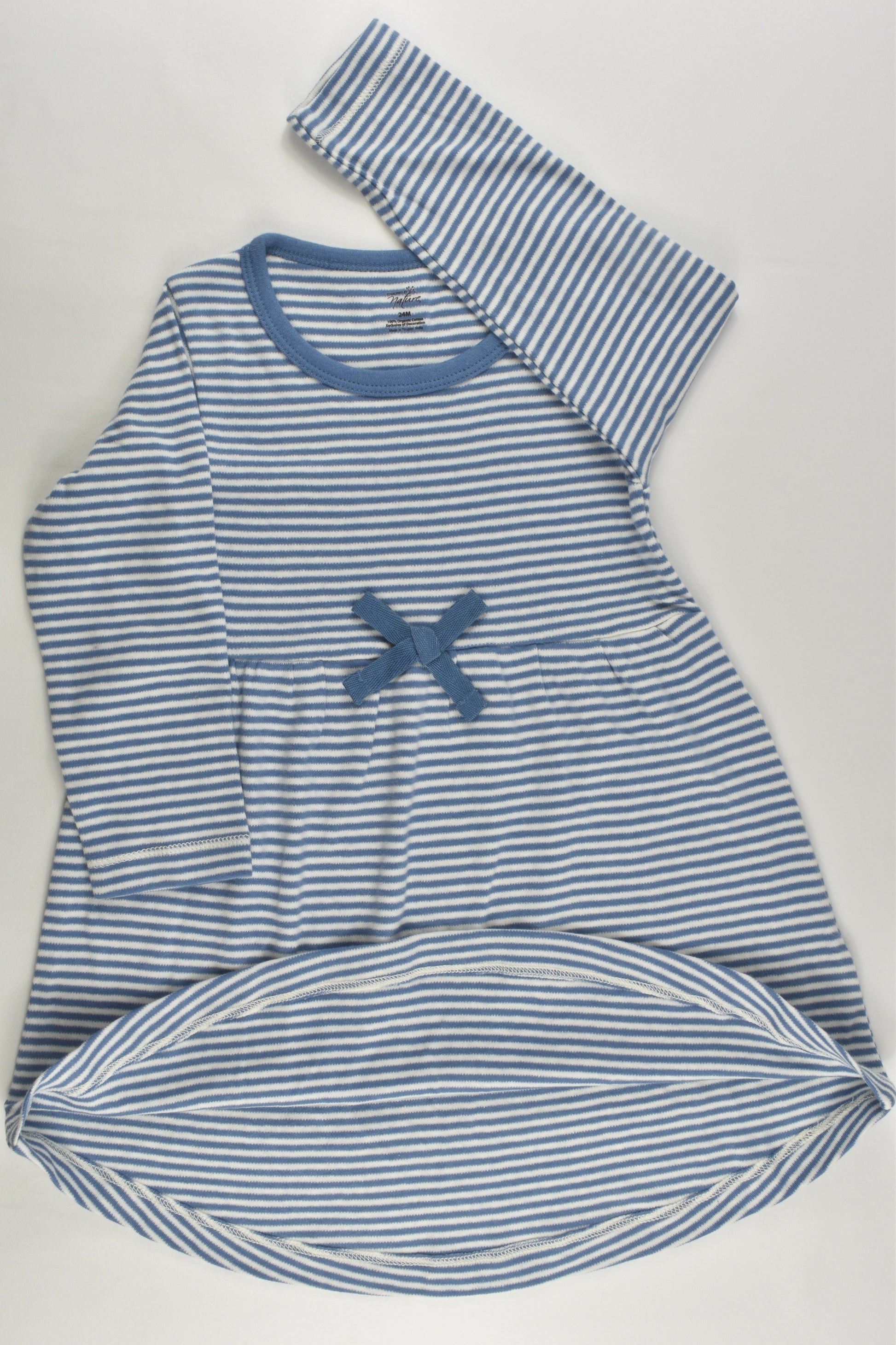 NEW Touched by Nature Size 2 (24 cm) Organic Striped Dress