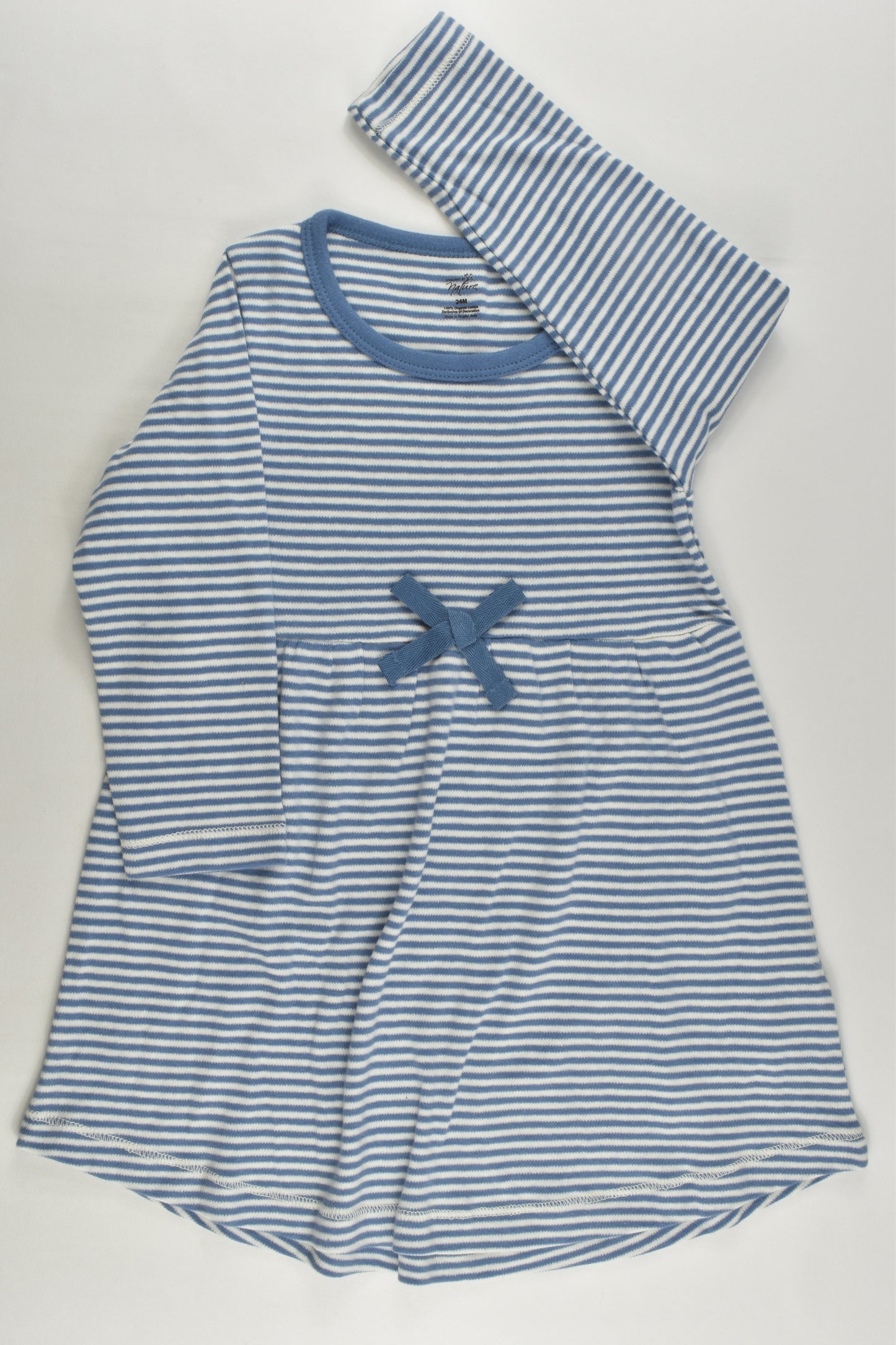NEW Touched by Nature Size 2 (24 cm) Organic Striped Dress