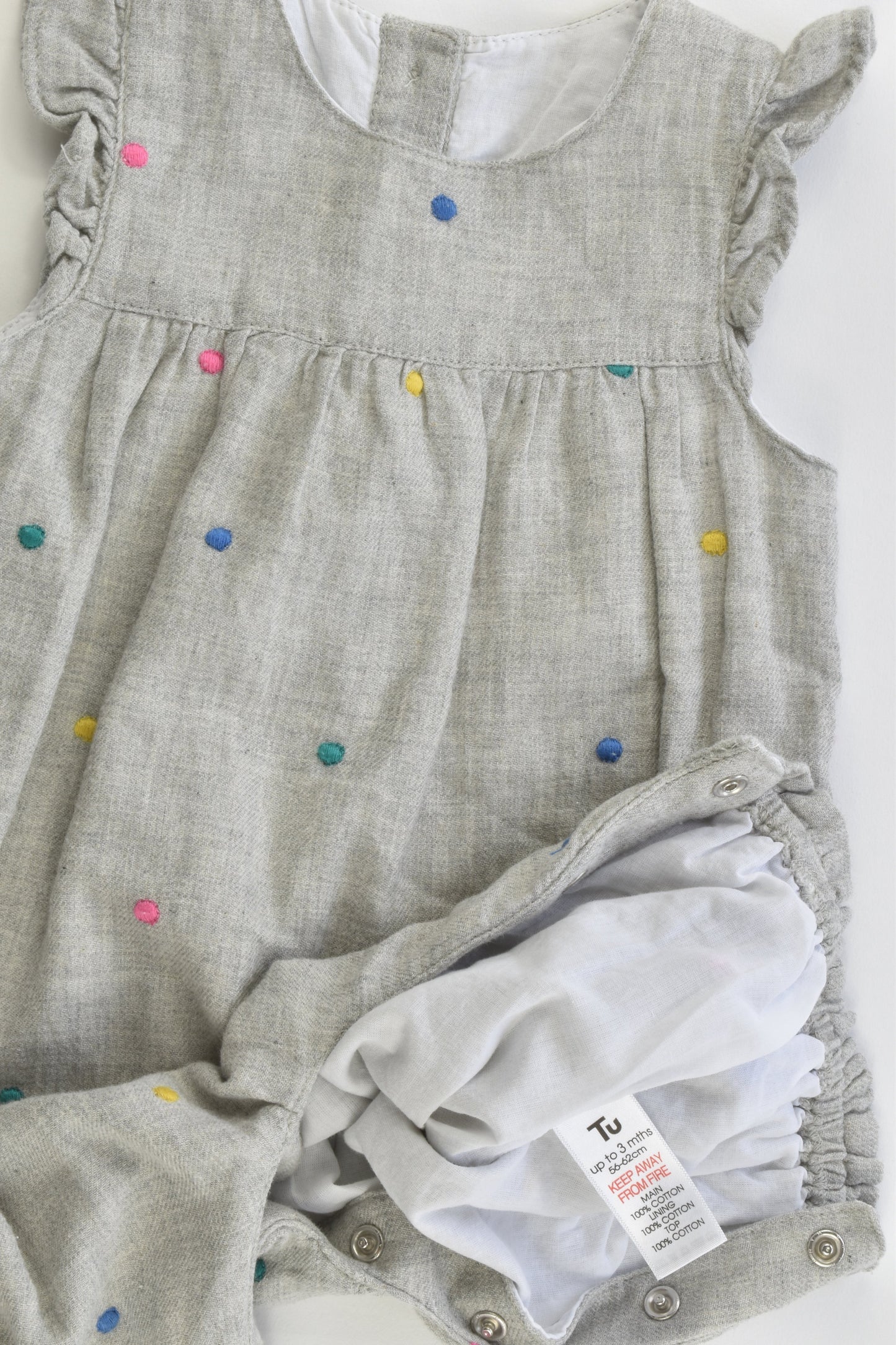 NEW TU Size 000 (Up to 3 months) Lined Overalls and White Bodysuit