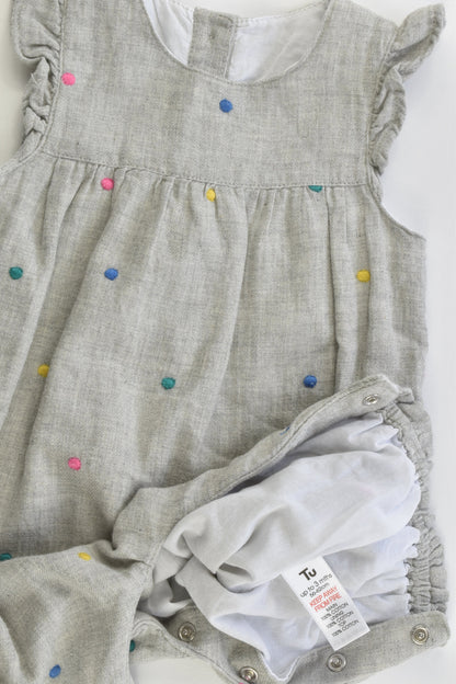 NEW TU Size 000 (Up to 3 months) Lined Overalls and White Bodysuit