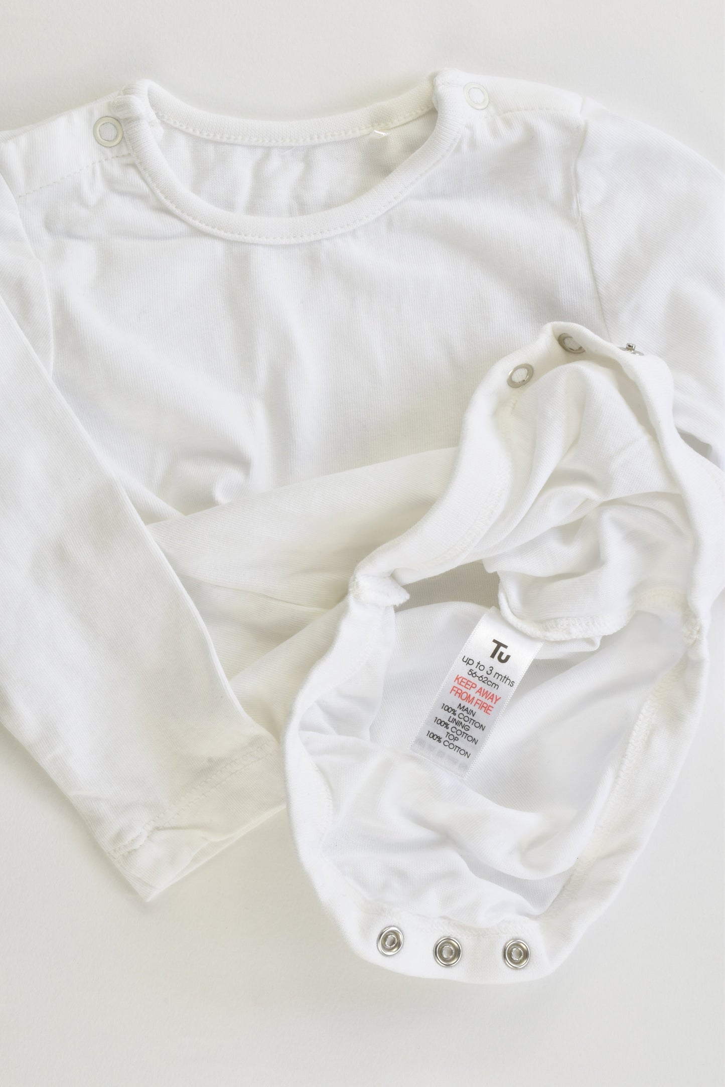 NEW TU Size 000 (Up to 3 months) Lined Overalls and White Bodysuit
