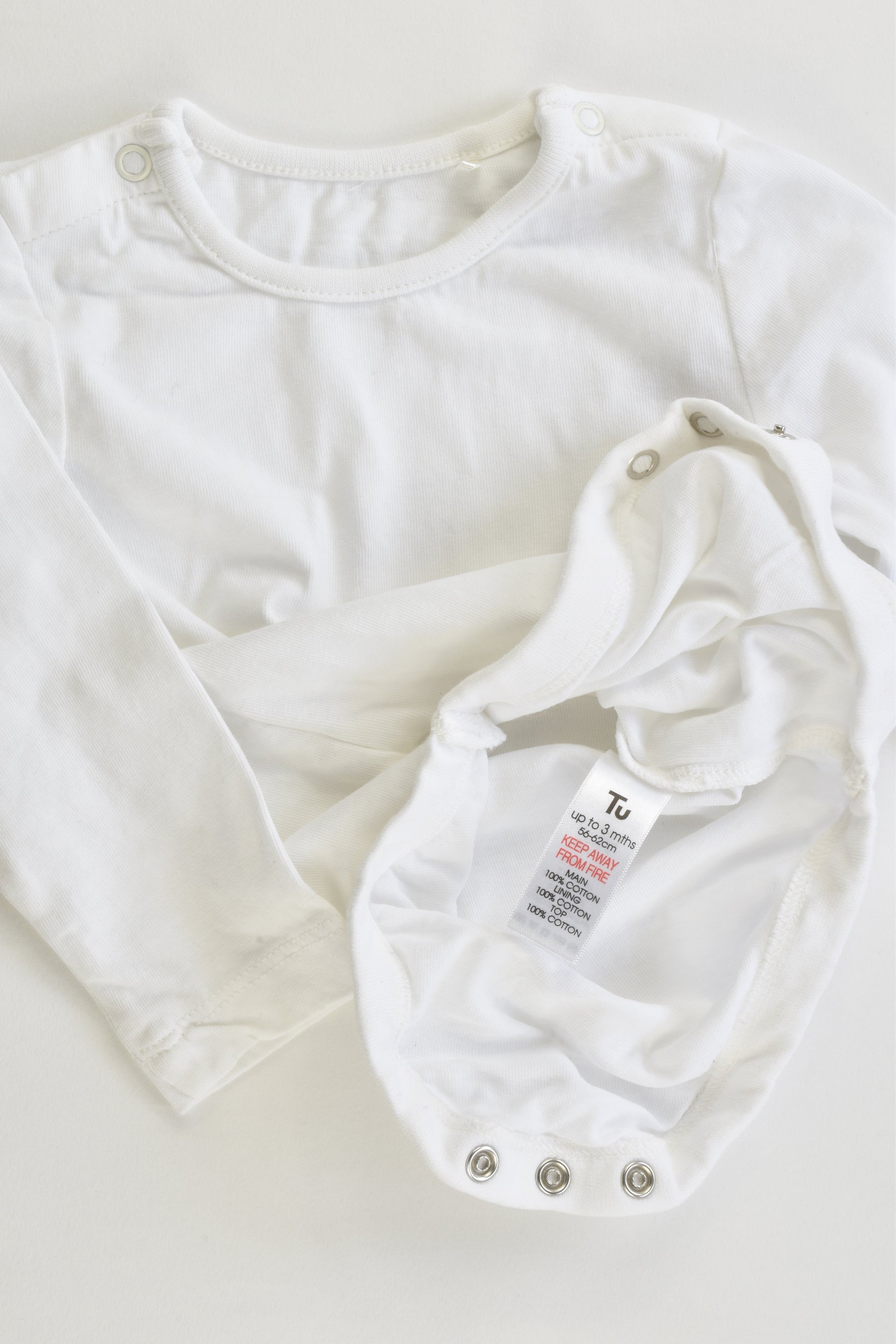 NEW TU Size 000 (Up to 3 months) Lined Overalls and White Bodysuit