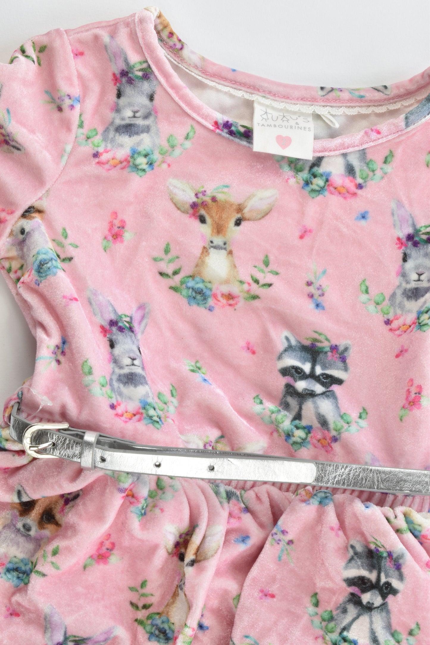 NEW Tutus & Tambourines Size 2 Forest Animals Velvety Winter Dress