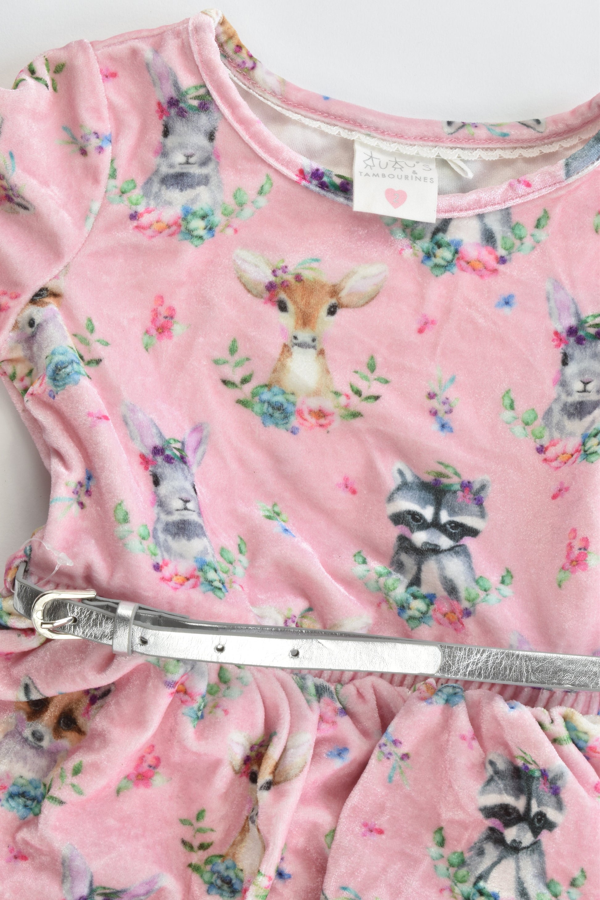 NEW Tutus & Tambourines Size 2 Forest Animals Velvety Winter Dress