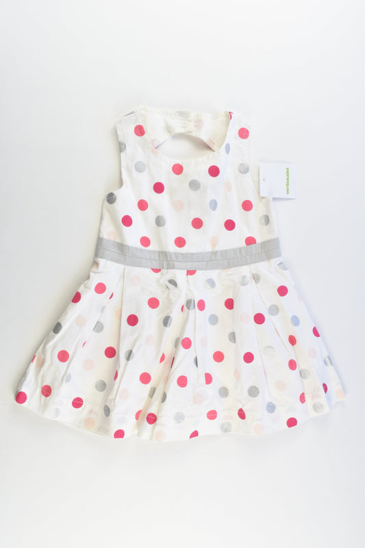 NEW Vertbaudet (France) Size 1-2 (2 years, 86 cm) Lined Polka Dots Dress