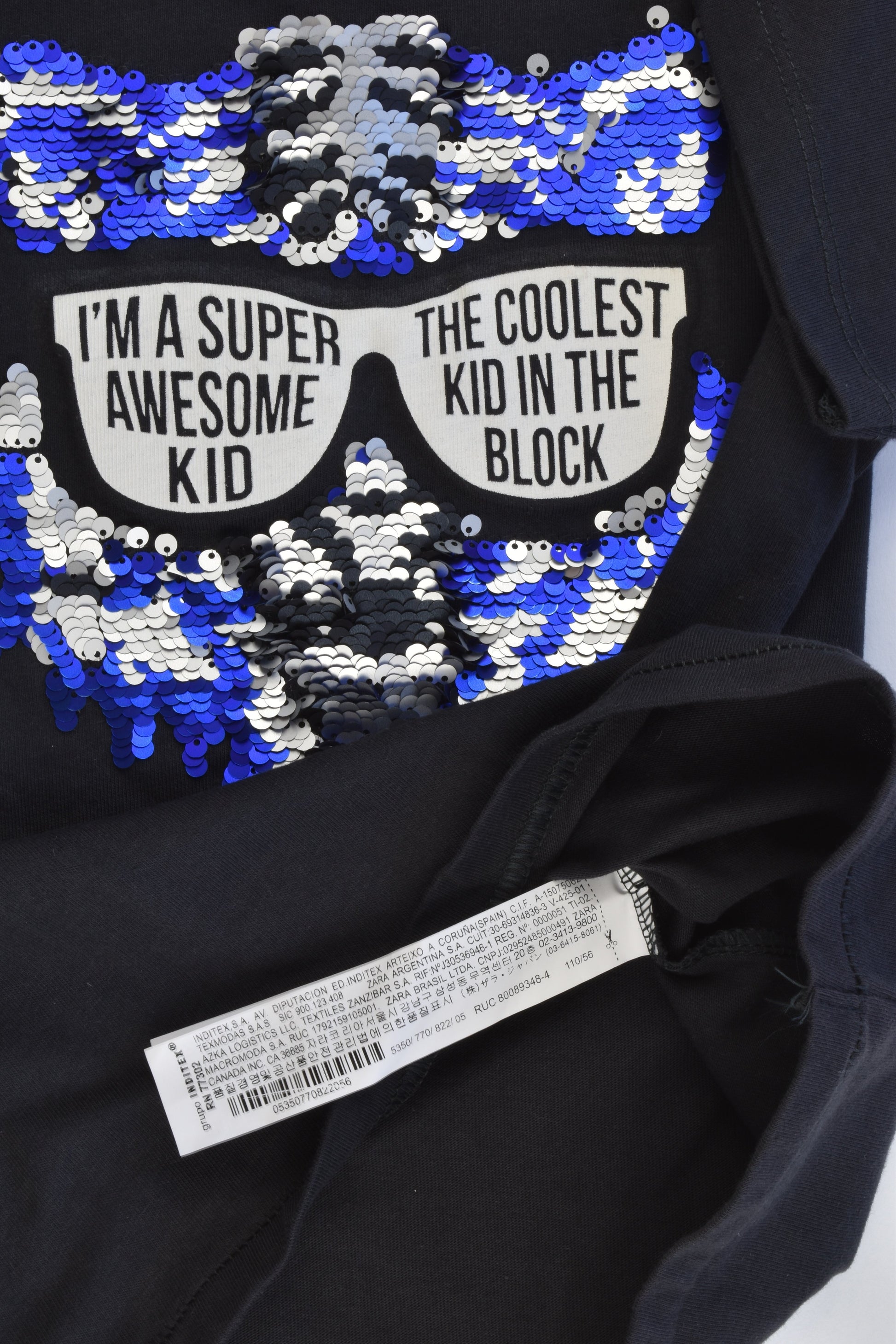 NEW Zara Kids Size 5 (110 cm) Reversible Sequins T-shirt