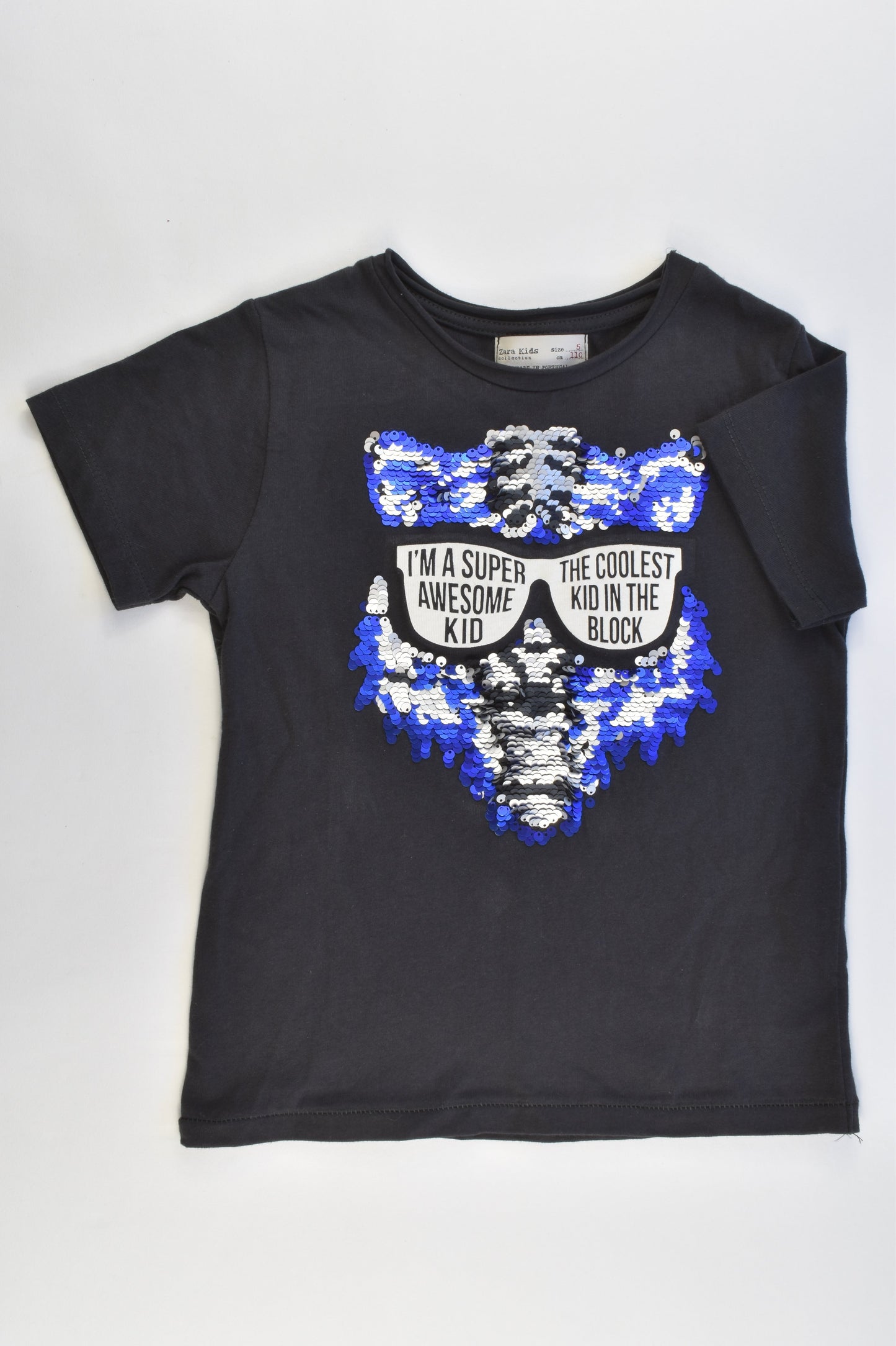NEW Zara Kids Size 5 (110 cm) Reversible Sequins T-shirt