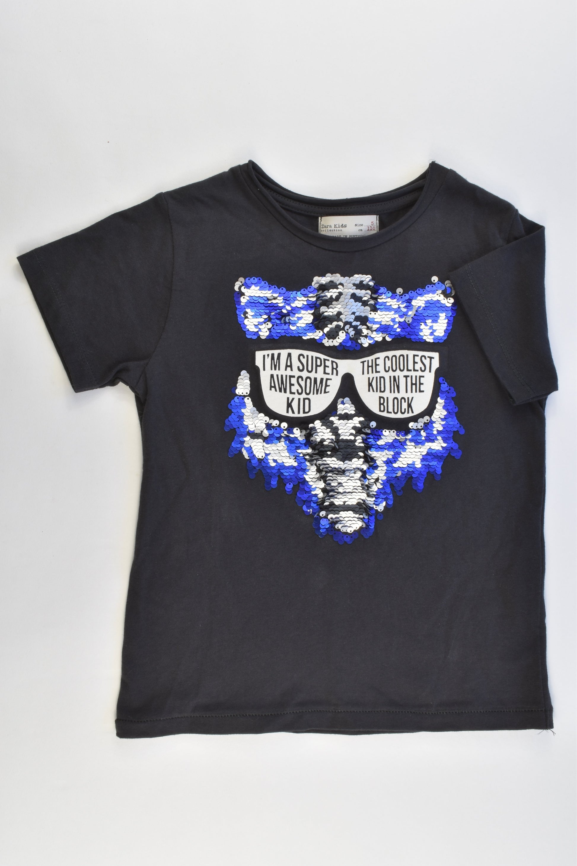 NEW Zara Kids Size 5 (110 cm) Reversible Sequins T-shirt