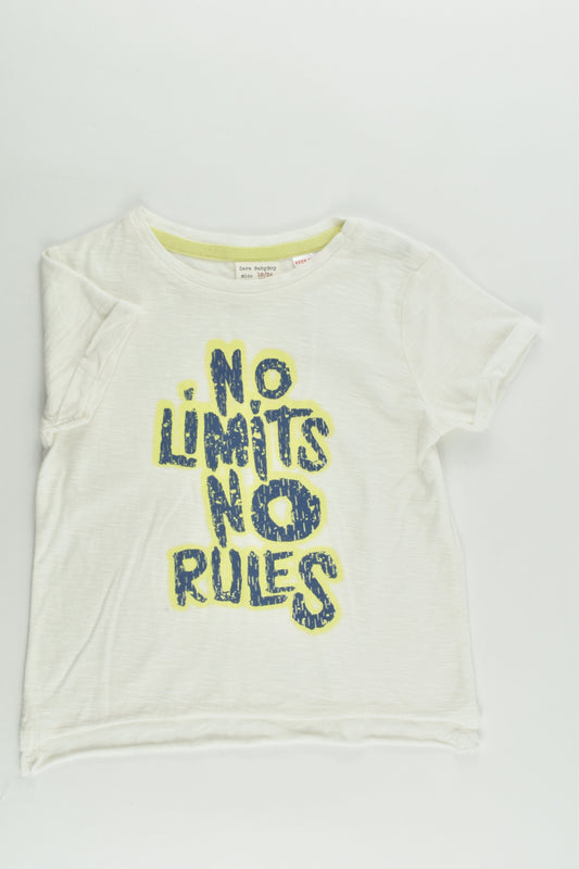 NEW Zara Size 2 (18/24 months, 92 cm) 'No Limits, No Rules' T-shirt