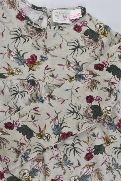 NEW Zara Size 2/3 (98 cm) Flowers and Leaves Top