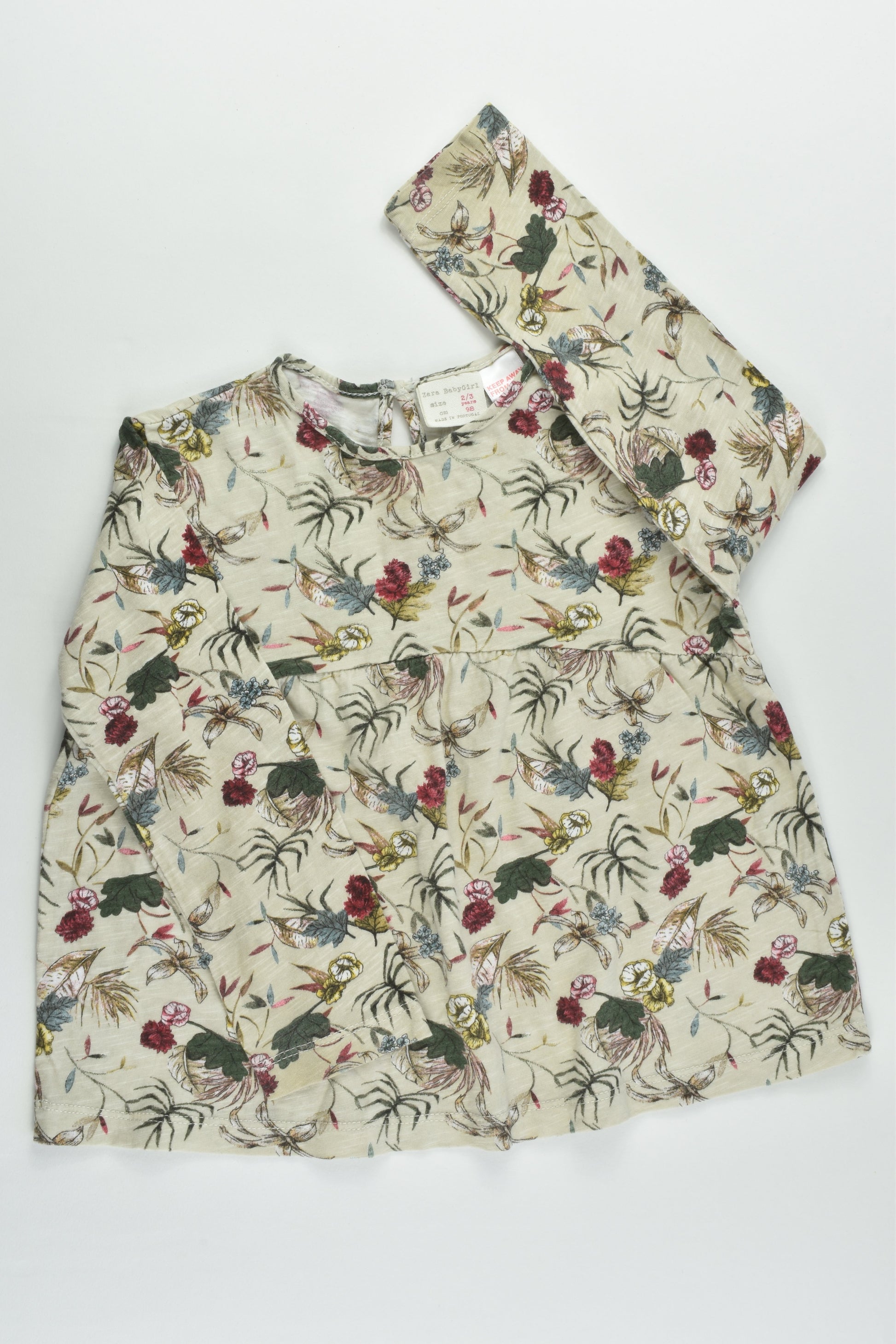 NEW Zara Size 2/3 (98 cm) Flowers and Leaves Top