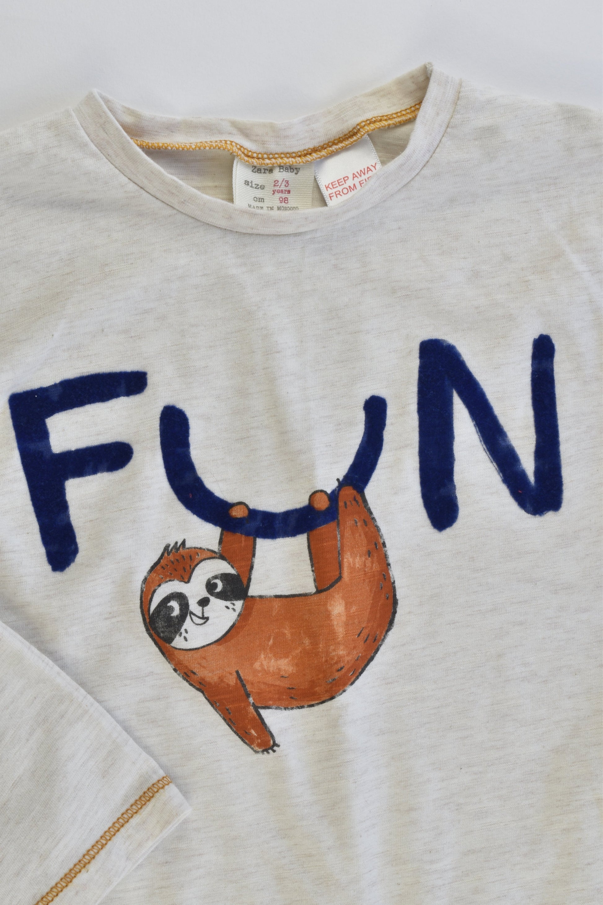 NEW Zara Size 2/3 (98 cm) 'Fun' Sloth Top