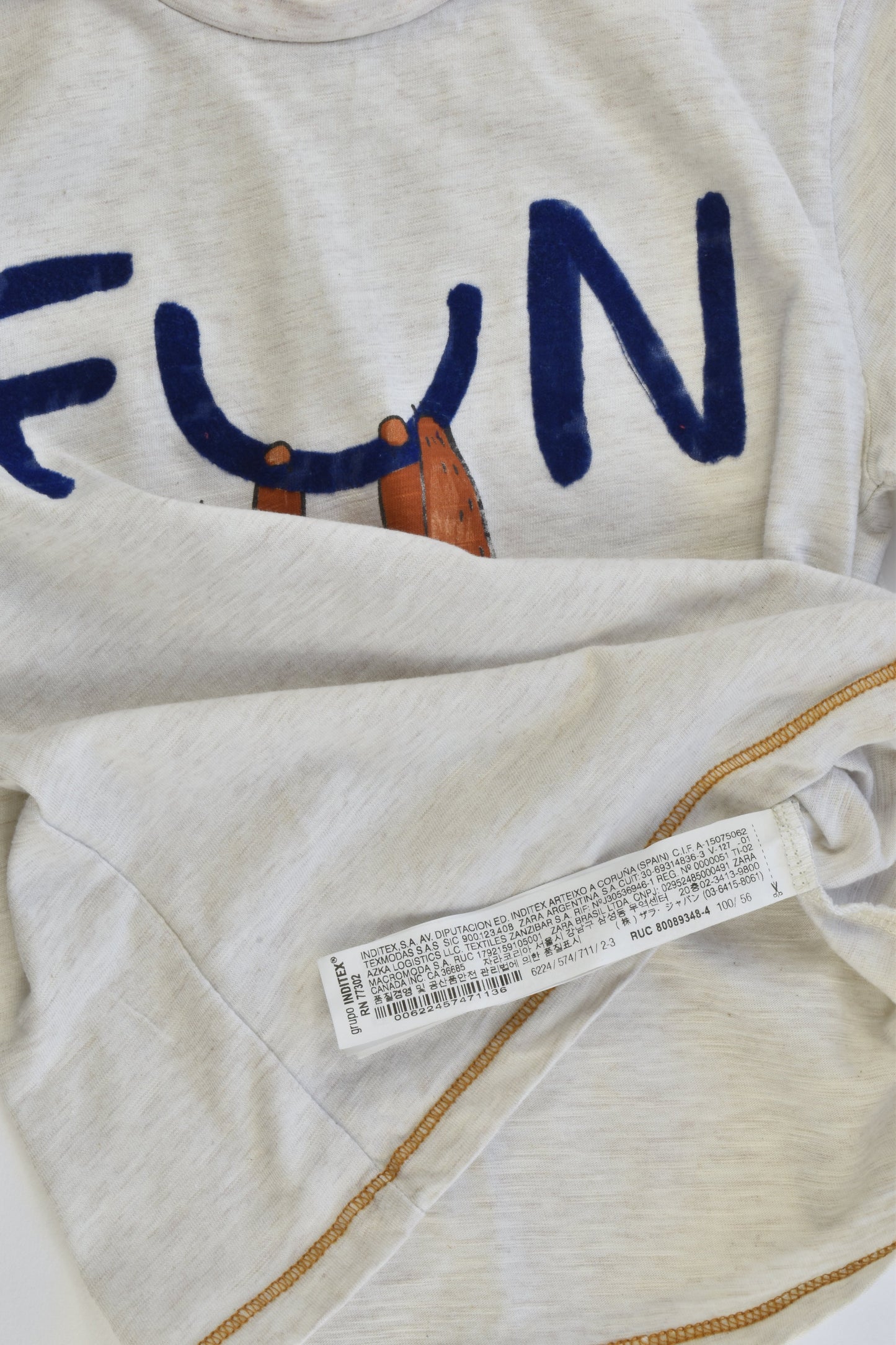 NEW Zara Size 2/3 (98 cm) 'Fun' Sloth Top
