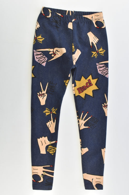 NEW Zara Size 7 (122 cm) 'Bang! Rock! High Five! Peace!' Jeggings