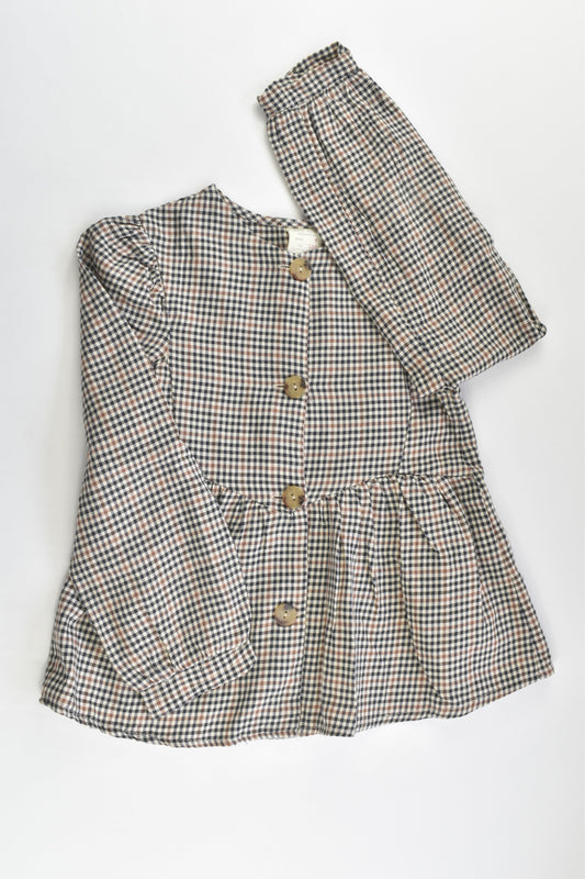 NEW Zara Size 7 (122 cm) Checked Blouse