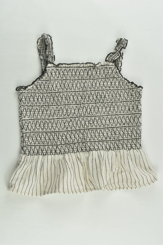 NEW Zara Size 8 (128 cm) Linen-feel Top